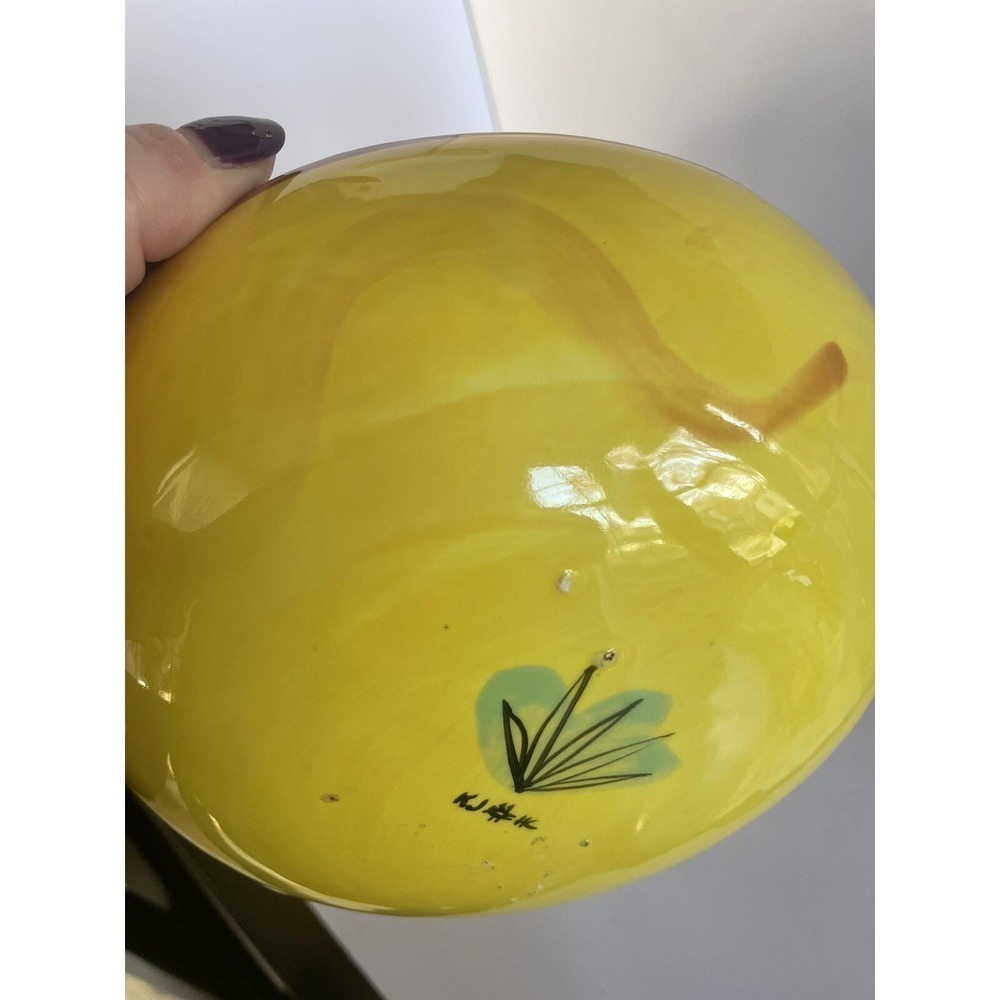 Vintage Bowl Cactus Desert SIGNED KJ Hand Painted Stoneware Arizona - Picture 3 of 4